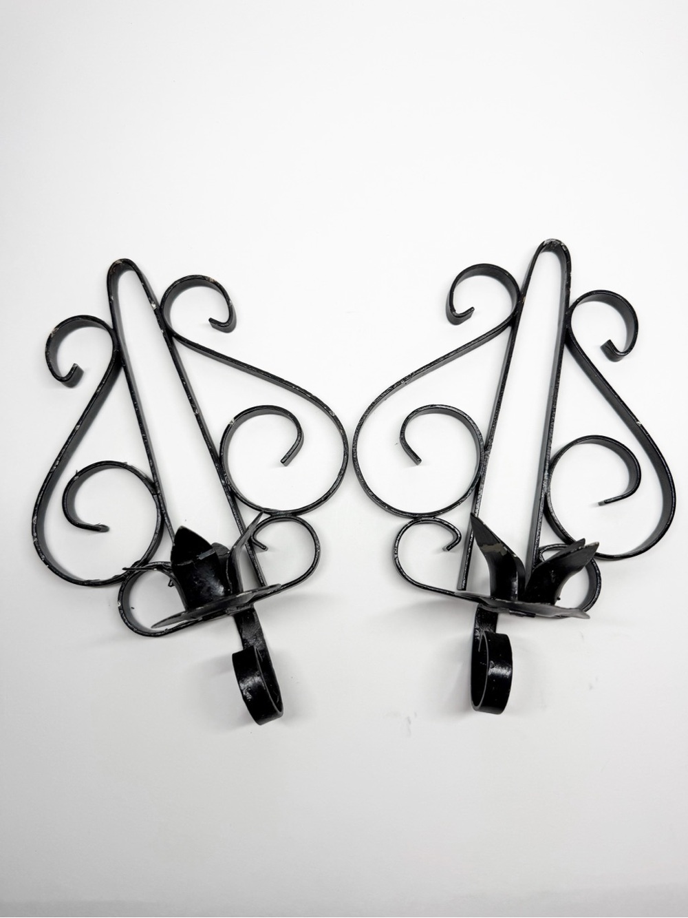 Wrought Iron Taper Candle Sconces